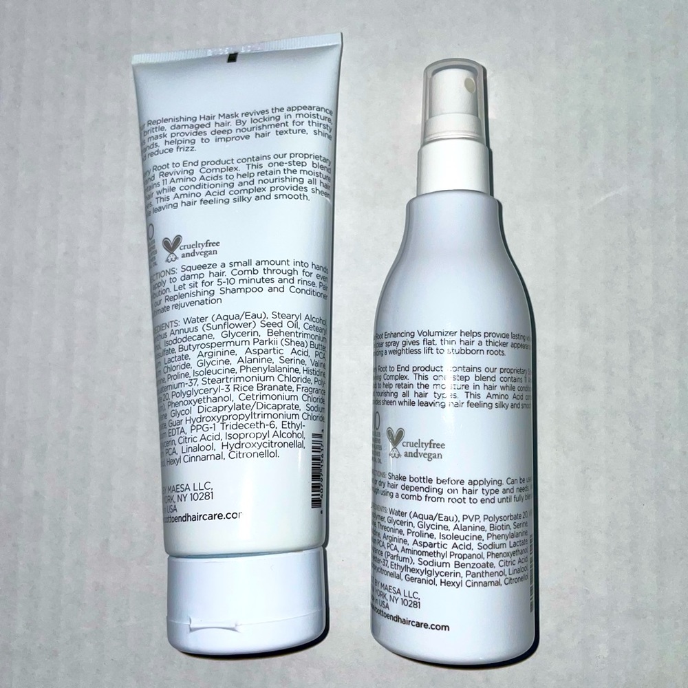 2 NEW Root to End cruelty-free hair products, root enhancing volumizer & mask - Picture 2 of 4